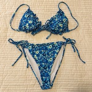 Blue floral shein bikini